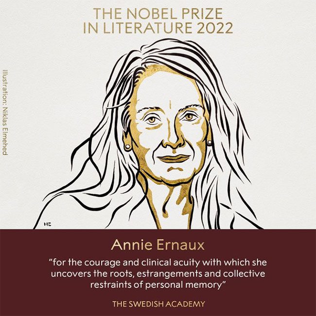 Announcement from the Nobel Prize Committee regarding the 2022 Nobel Prize in Literature