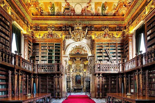 Biblioteca Joanina is renowned as the most beautiful library in the world.
