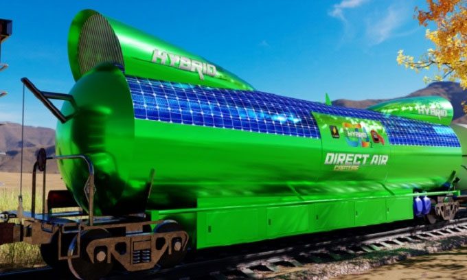 Design of modified train cars for CO2 capture.