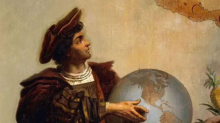 Italian mariner Christopher Columbus, the discoverer of America