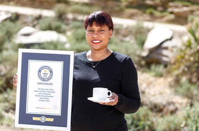 Valentine exceeded the target to become the record holder for brewing rooibos tea.