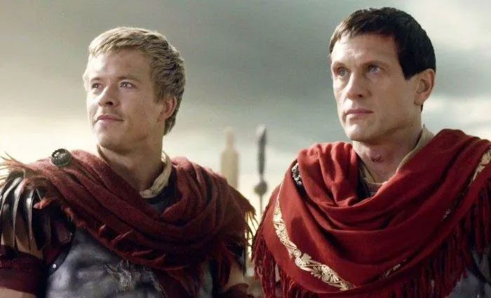 Crassus (right) and Caesar in a 2010 television series.