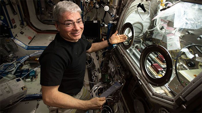 Astronaut Mark Vande Hei on the ISS.