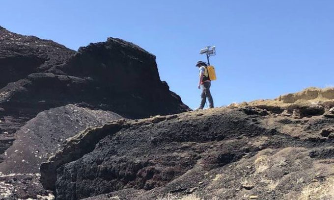 NASA scientist testing KNaCK prototype in New Mexico, USA