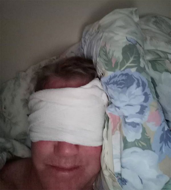  Pete Broadhurst must cover his eyes when sleeping.
