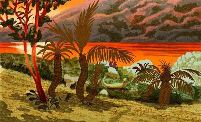 Psittacosaurus, or parrot lizard hatching eggs.