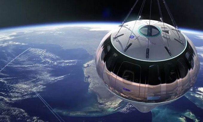 The spacecraft from Space Perspective will hang below a giant balloon.