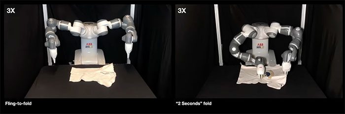 Robot SpeedFolding can fold 30-40 pieces of clothing per hour.