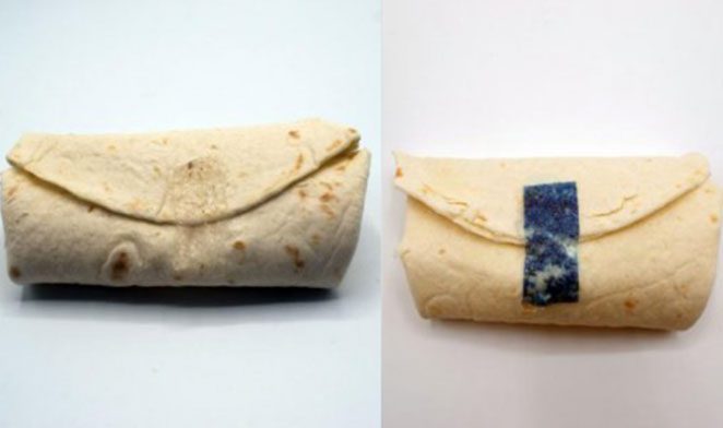Tastee Tape helps secure burrito wraps.