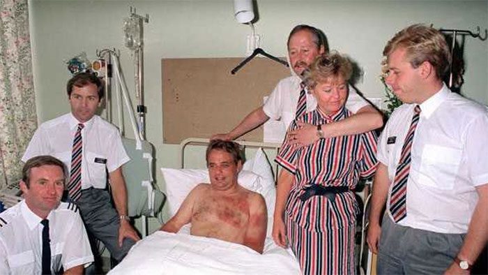 Captain Timothy Lancaster recovering at Southampton Hospital