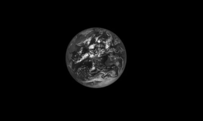 Earth stands alone against the black backdrop of space.