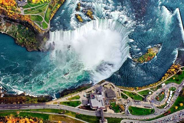 Niagara Falls at the Canada-US border