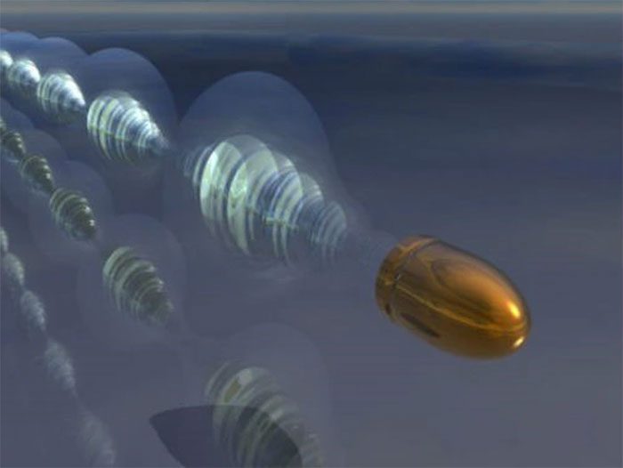 The bullet fired from the barrel moves in a spiral pattern