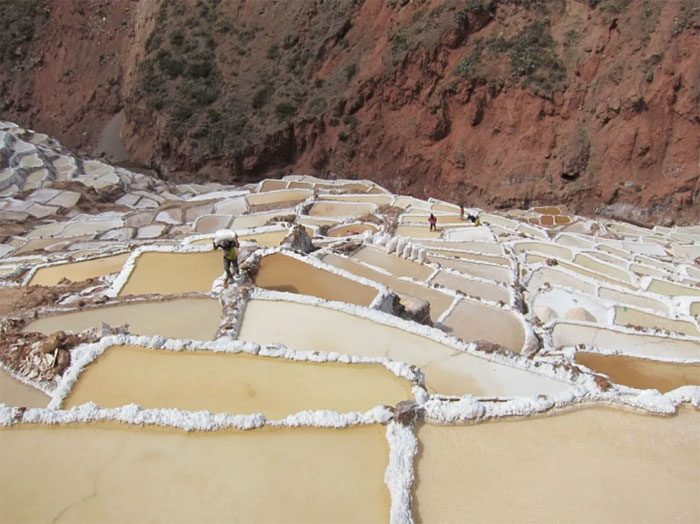 These salt ponds have developed over thousands of years.