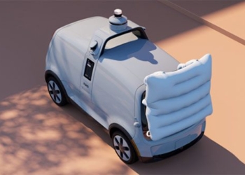 automatic car near sidewalk to protect pedestrians 118323