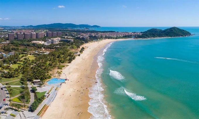 Singing sand beach at Shenzhou Peninsula, Van Ninh City, Hainan Province