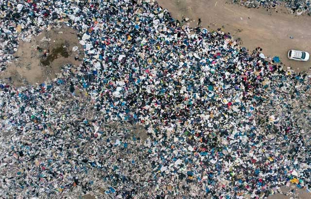 Giant trash mountain in the Atacama Desert