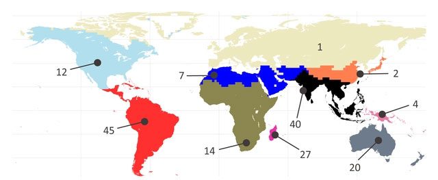 Number of termite samples collected from various locations.