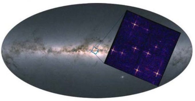 X-ray image of the central region of the Milky Way captured by the Wide Field X-ray Telescope (WXT).