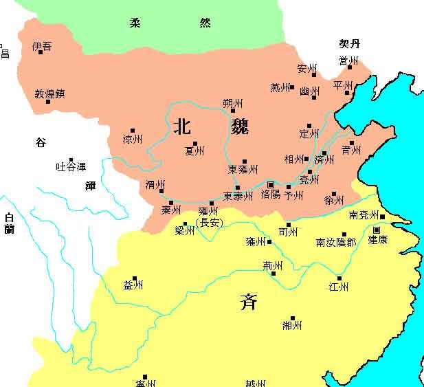 The Northern Wei Dynasty (in dark brown) was a significant dynasty in Chinese history.