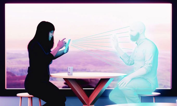 Illustration of a human simulation created by technology.