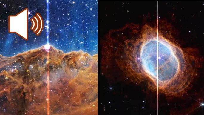 The two nebulae chosen by NASA to encode data into music