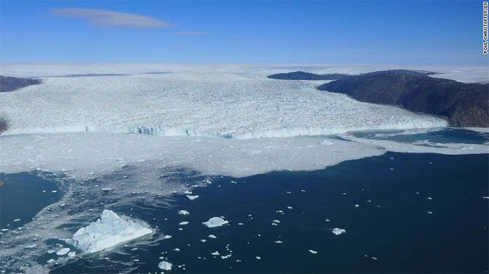 Ice in Greenland is melting on the surface faster than snowfall.
