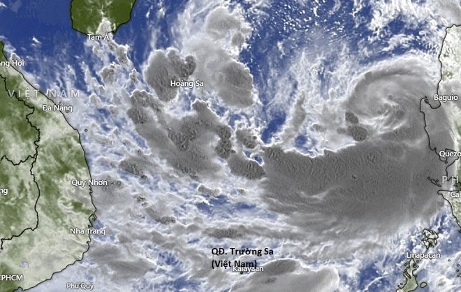 Satellite image of Typhoon Noru in the South China Sea on September 26.
