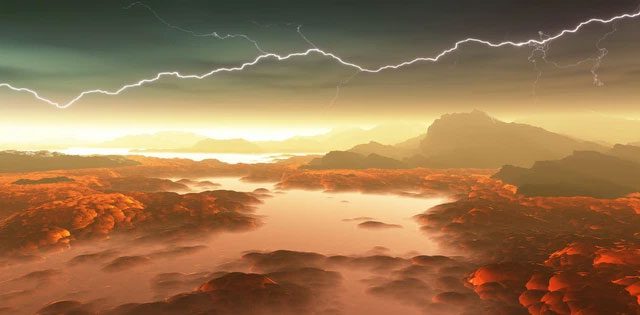 Illustration of Venus's harsh surface.