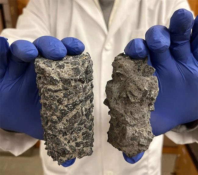 Comparison of new and old concrete samples