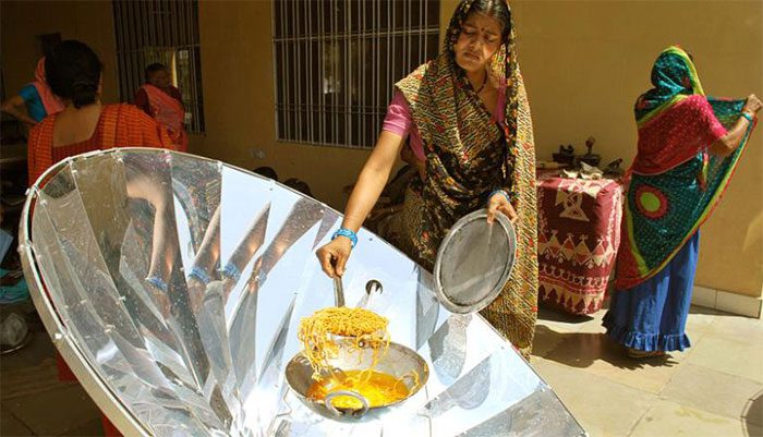 Solar cooker used in Madhya Pradesh, India.