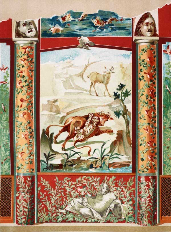 Colorful frescoes attracting people's attention.