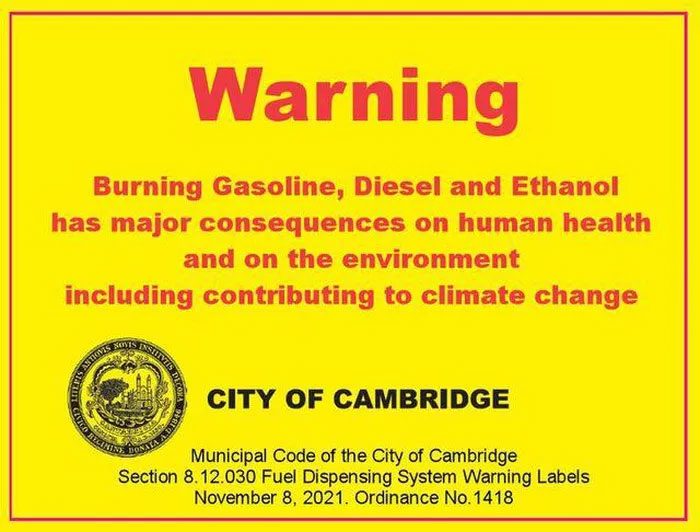 A pollution warning sign in the U.S.
