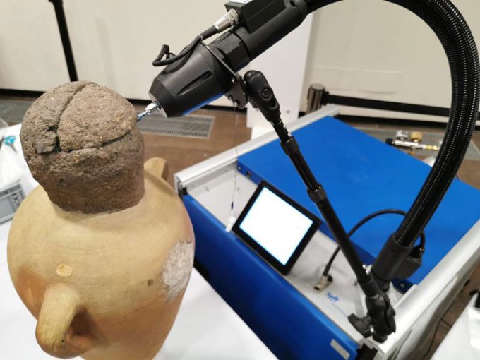 One of the jars analyzed using mass spectrometry.