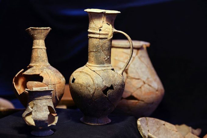 Opium containers excavated in Israel.