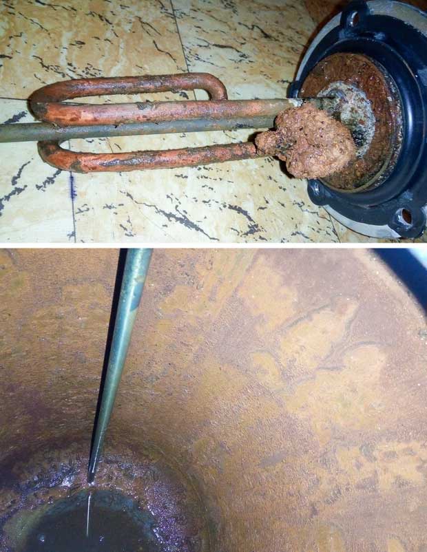 Inside a water heater