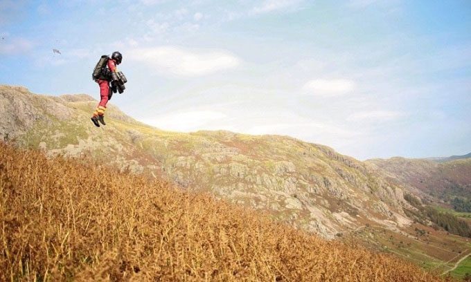 The jet suit is highly suitable for rescue operations in rugged terrain.