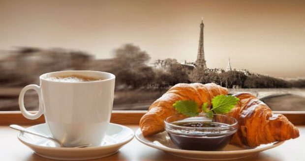 Their breakfast is usually simple, consisting of croissants and coffee.