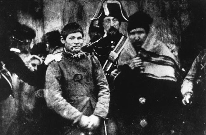 The first photojournalistic image, showing a man being arrested in France in 1847