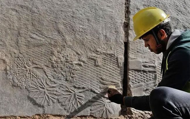 The reliefs with carvings that are nearly intact.
