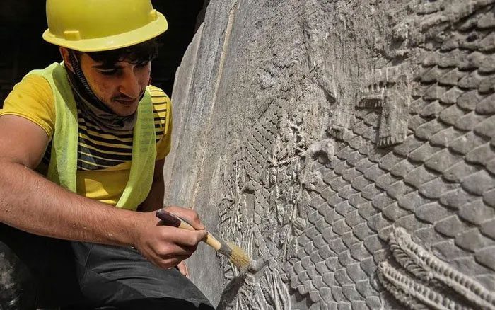 A section of the discovered reliefs.