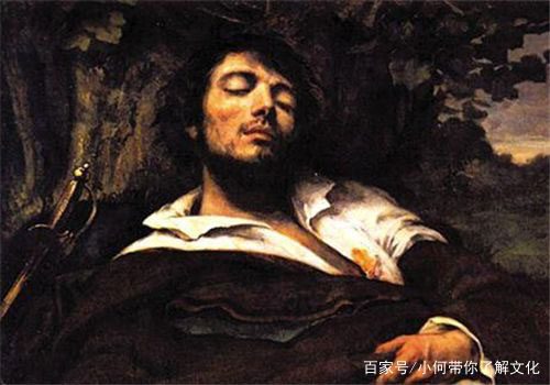 The painting "The Wounded Man" by Gustave Courbet.