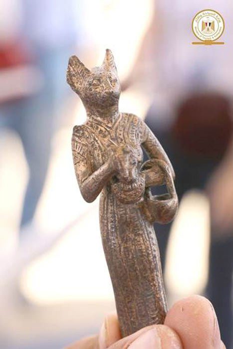 A bronze statue.