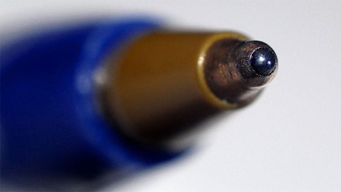 Once the ink in the ballpoint pen dries, writing becomes difficult.