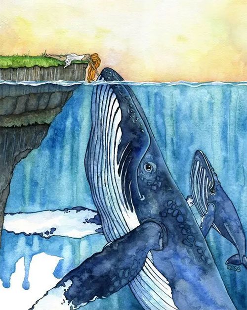 Humpback whale - "guardian angel" of the ocean.
