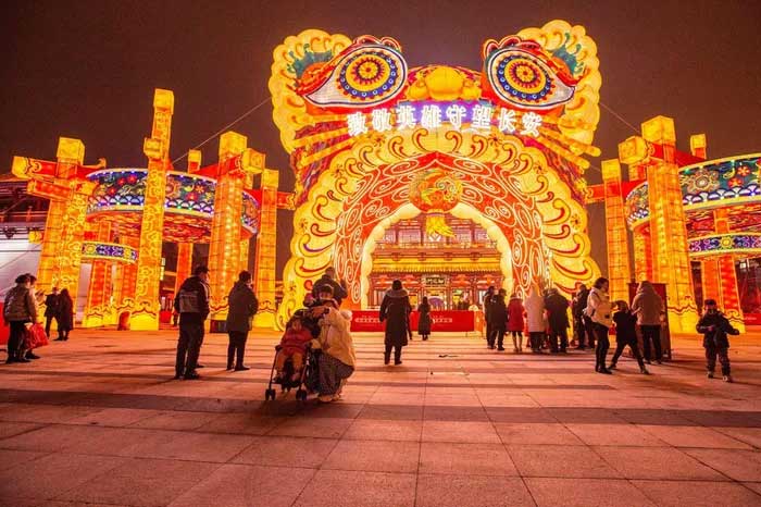 Lantern festival celebrating Lunar New Year in Xi'an, Shaanxi Province, China.