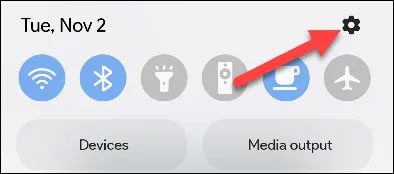 Tap the gear icon to open Settings.
