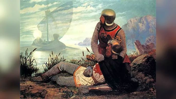 The painting "The Death of King Arthur", a legendary figure of England