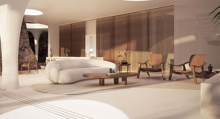 Spacious interior with a dominant white color
