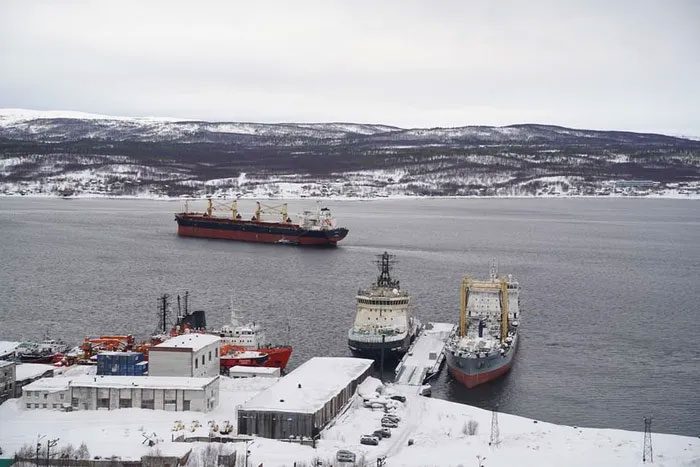 A view of Kola Bay on the Barents Sea.